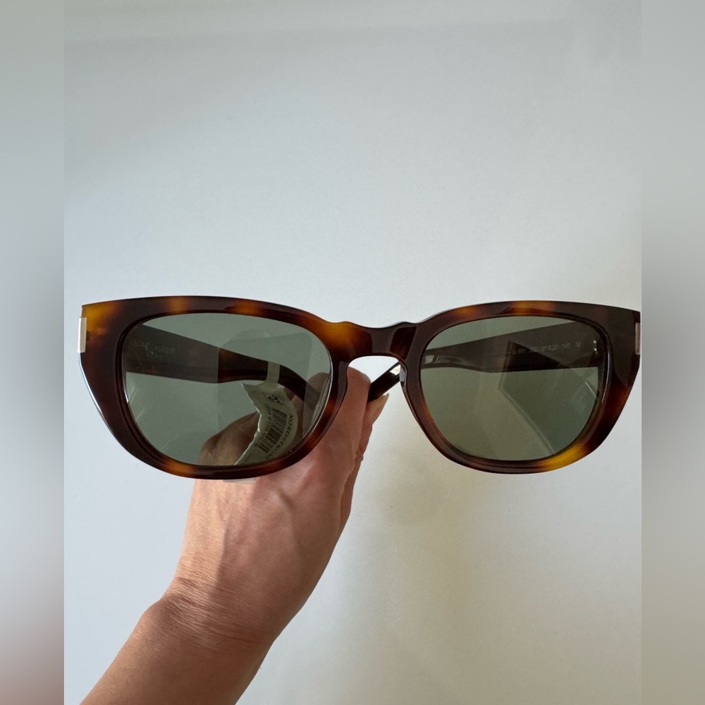 Saint Laurent SL 601 002 Rectangular Havana Green 51 mm-20-145 Unisex Sunglasses - Picture 9 of 16